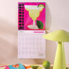 2025 cocktail calendar. monthly recipes. illustrated calendar. art calendar. square planner.