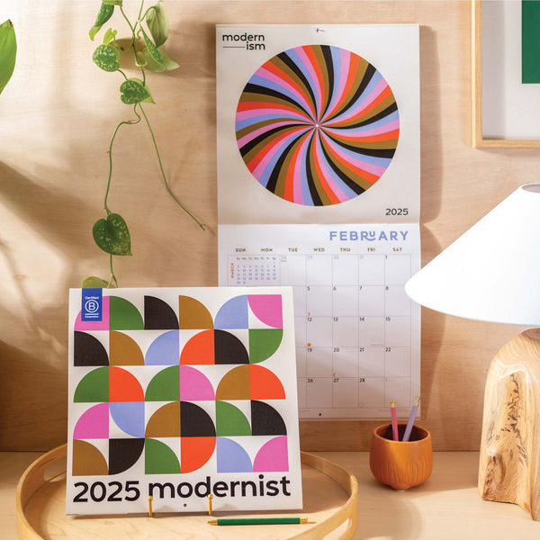 Abstract Art Calendar. 2025 large square calendar. Art planner. illustrated calendar. 100% recycled paper. Made in the UK.