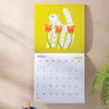 2025 large square calendar. Art planner. illustrated calendar. 100% recycled paper. Made in the UK.