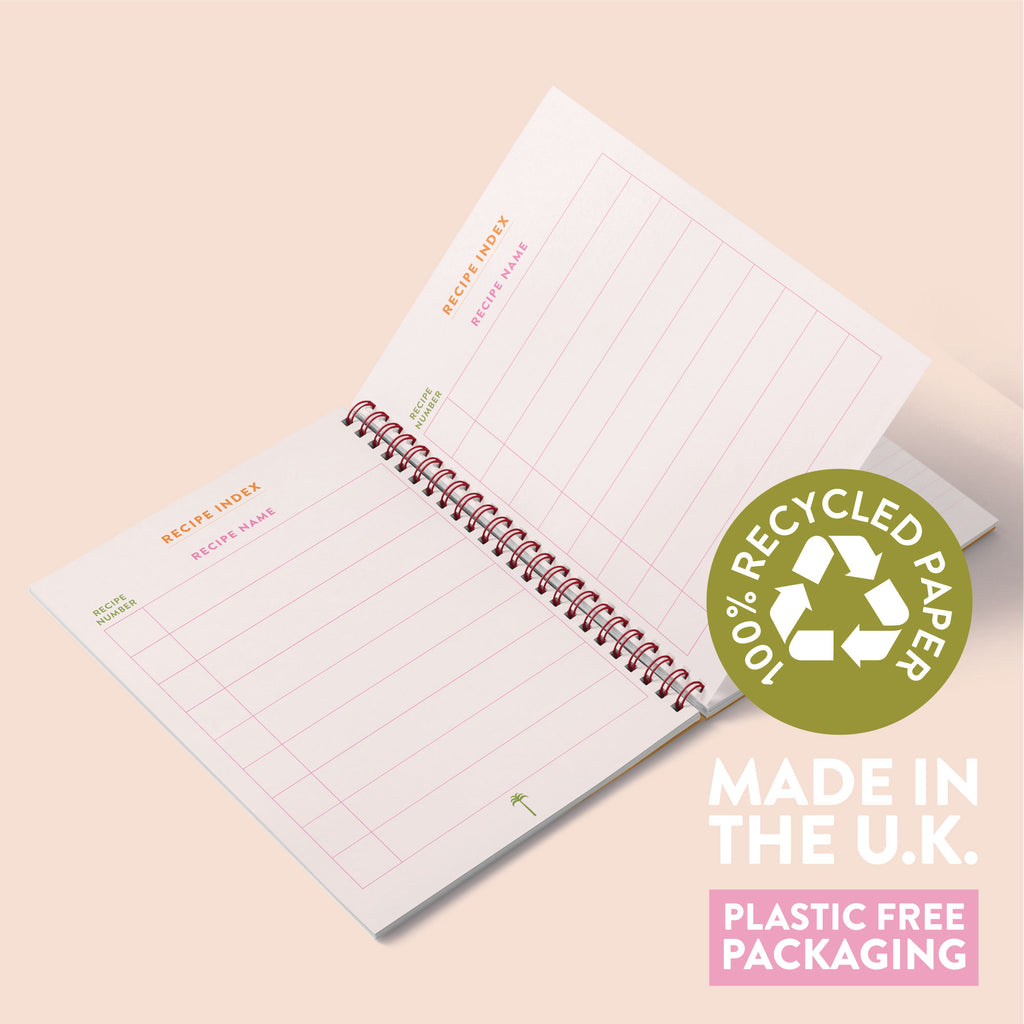 A5 Blank Recipe Book. Family Recipe Book. Keepsake. Foodies. Food Lovers. 100% Recycled Paper. Made in the UK.
