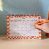2025 A5 desk calendar in retro vibes. 100% Recycled paper and made in the UK.