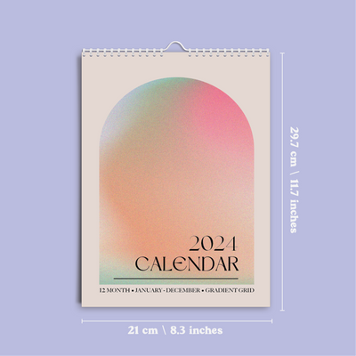 2024 Calendar | Gradient Grid | A4– Once Upon a Tuesday